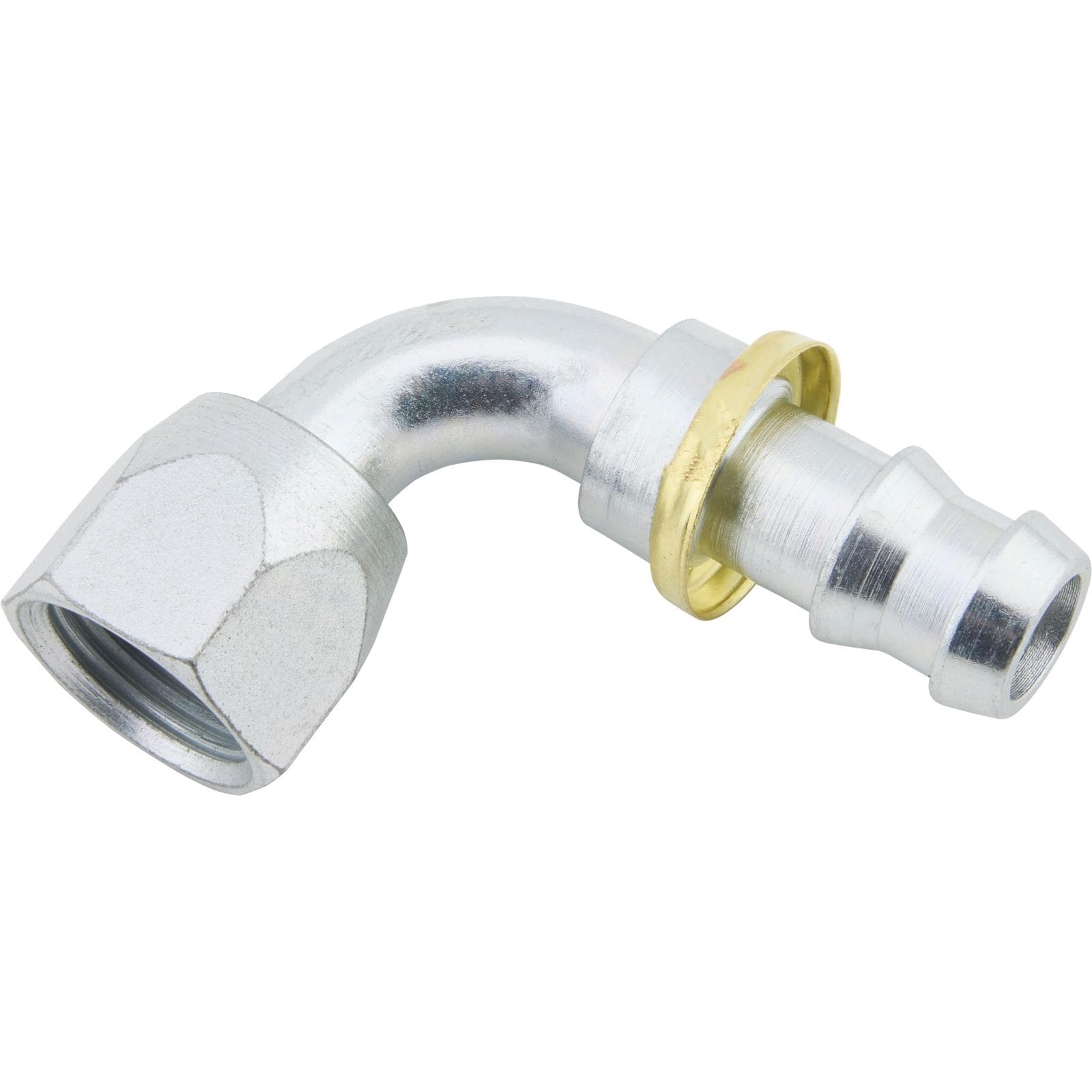 Socketless Reusable Push-On Hose End for -8 AN Fitting, 90 Degree