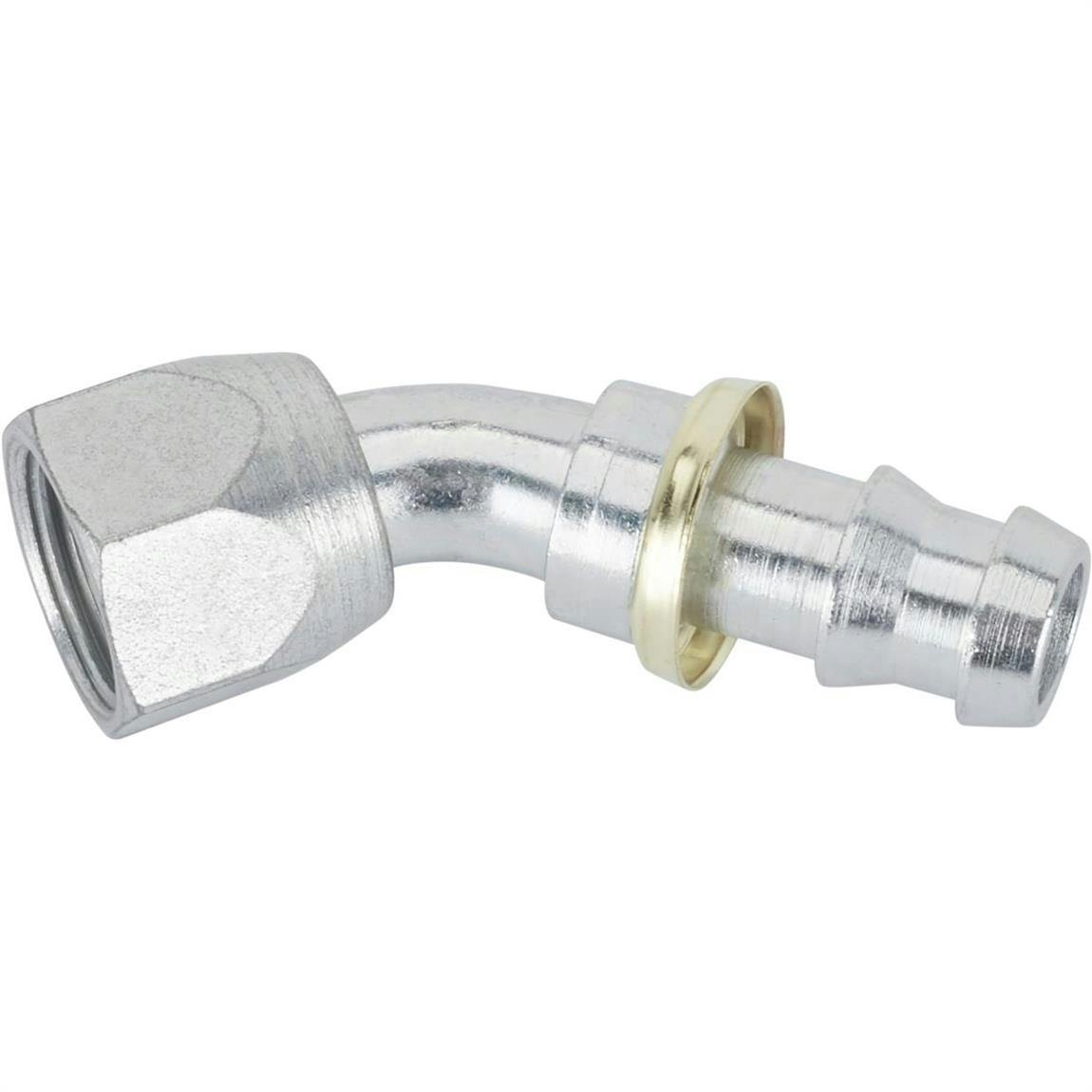 Socketless Reusable Push-On Hose End for -8 AN Fitting, 45 Degree