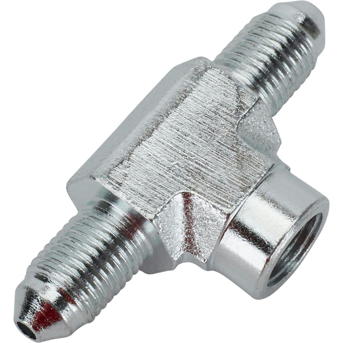 Steel Tee Adapter - Male AN3, 1/8 Inch NPT Female
