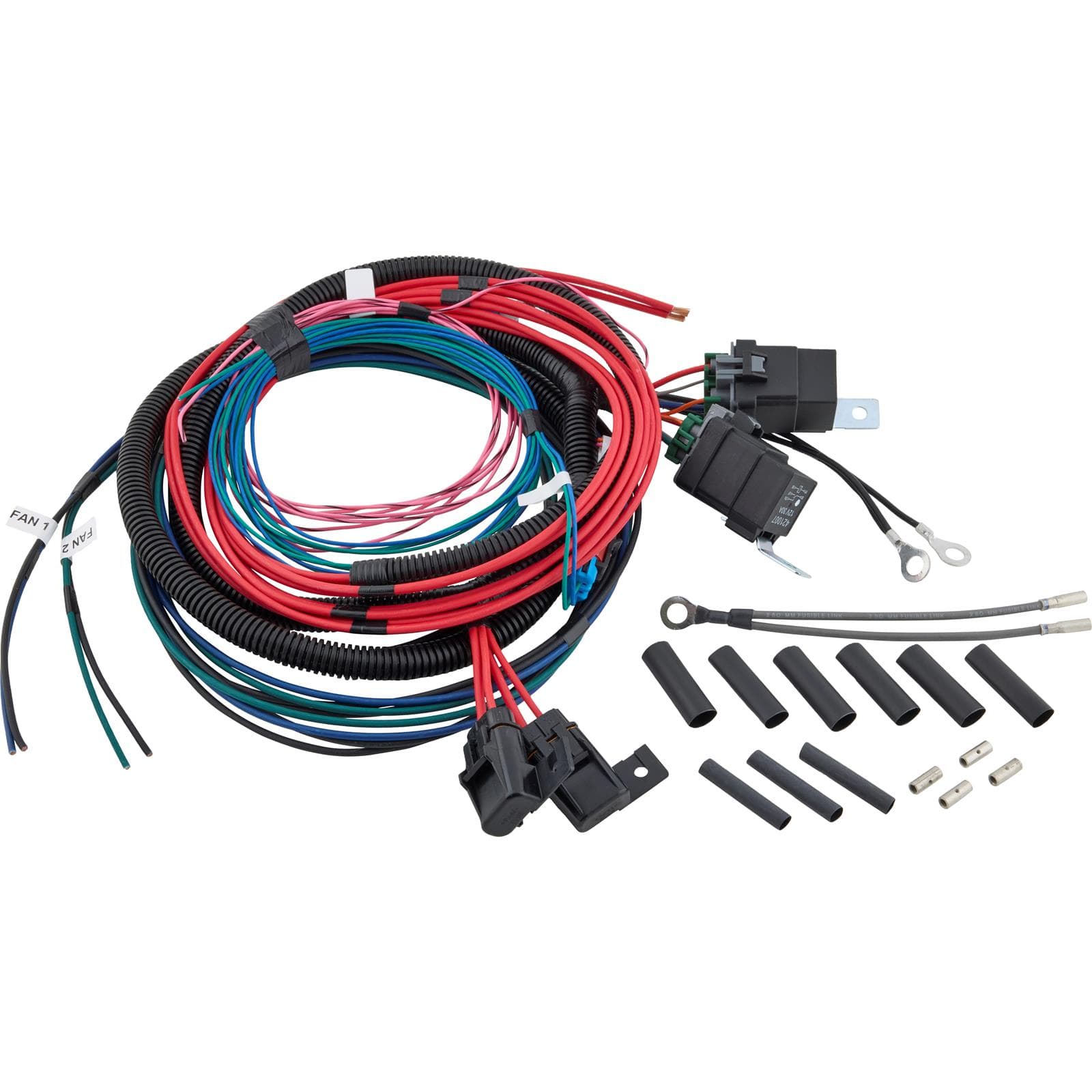 Afco 8000044402 Universal Dual Cooling Fan Wire Harness, 40 Amp Relays