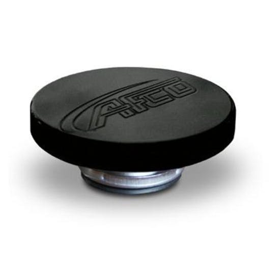 AFCO 80094B Black Billet Aluminum Radiator Cap with Logo