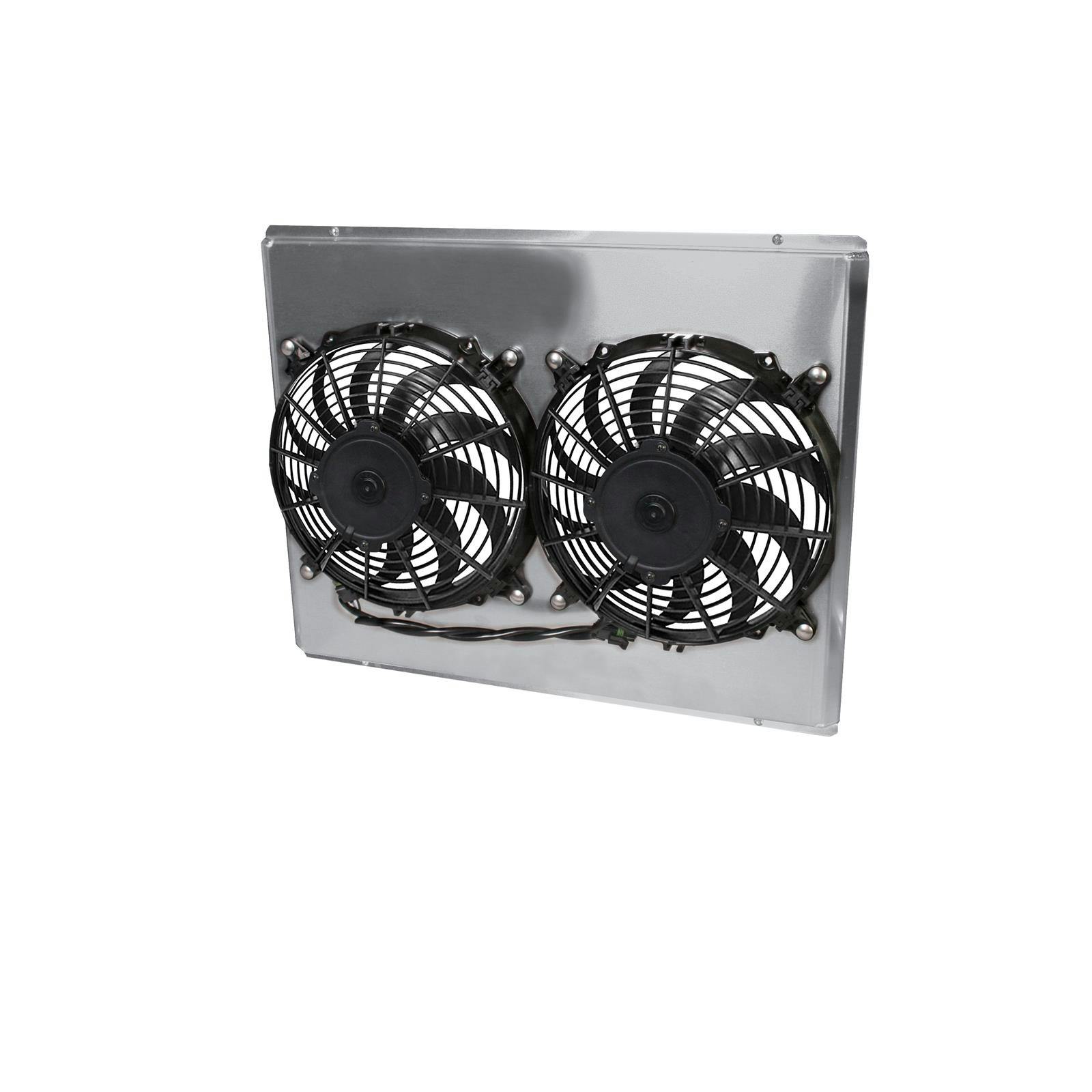 AFCO 80110FSDZ Custom Cooling Dual Fan/Shroud Assembly, Polished