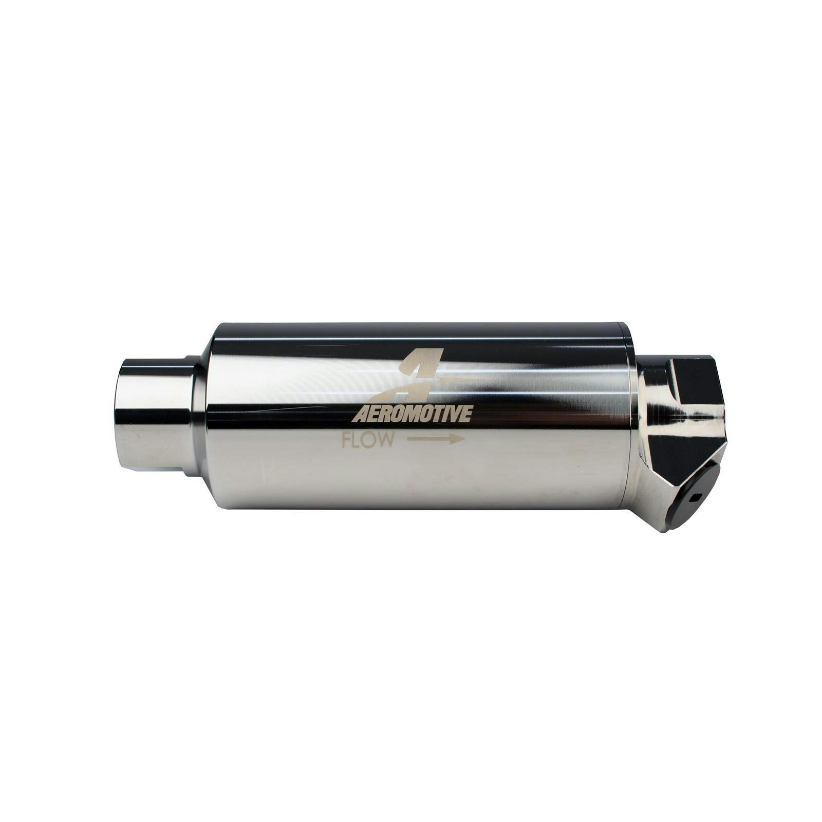 Aeromotive 12334 10-M Inline Fuel Filter, -12AN/-08AN Dual Outlet