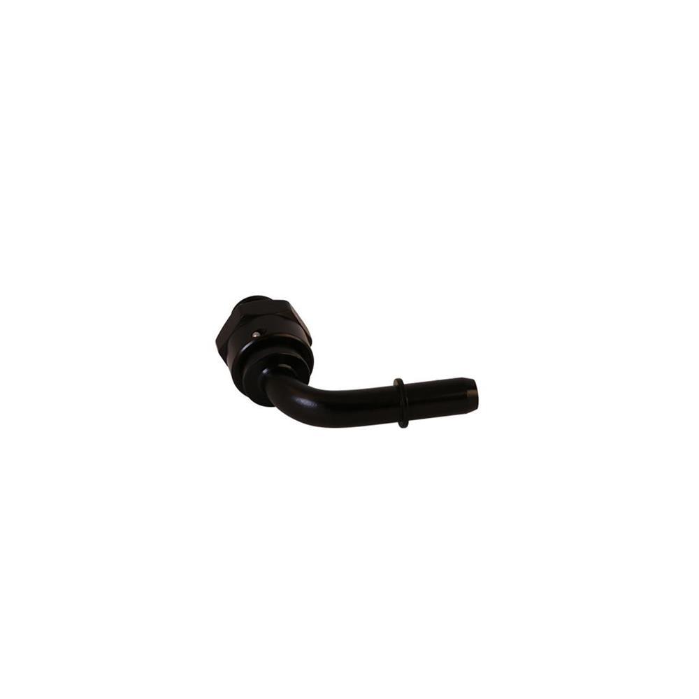 Aeromotive 15135 Adapter, AN 6 To 3/8 Male Quick Connect, 90 Deg