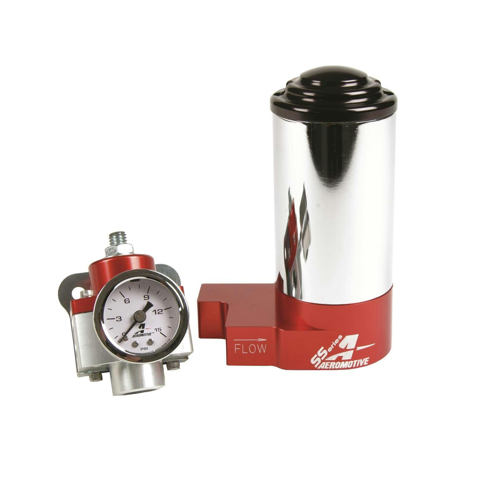 Aeromotive 17246 SS Carbureted Fuel Pump Regulator Gauge Kit, NPT