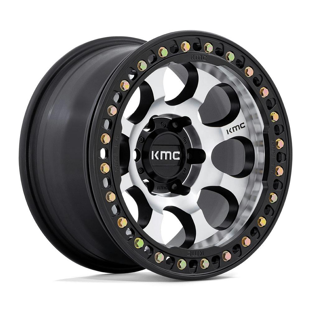 KMC KM237DB17905012N KM237 Riot Beadlock Wheel 17X9, Machined/Blk