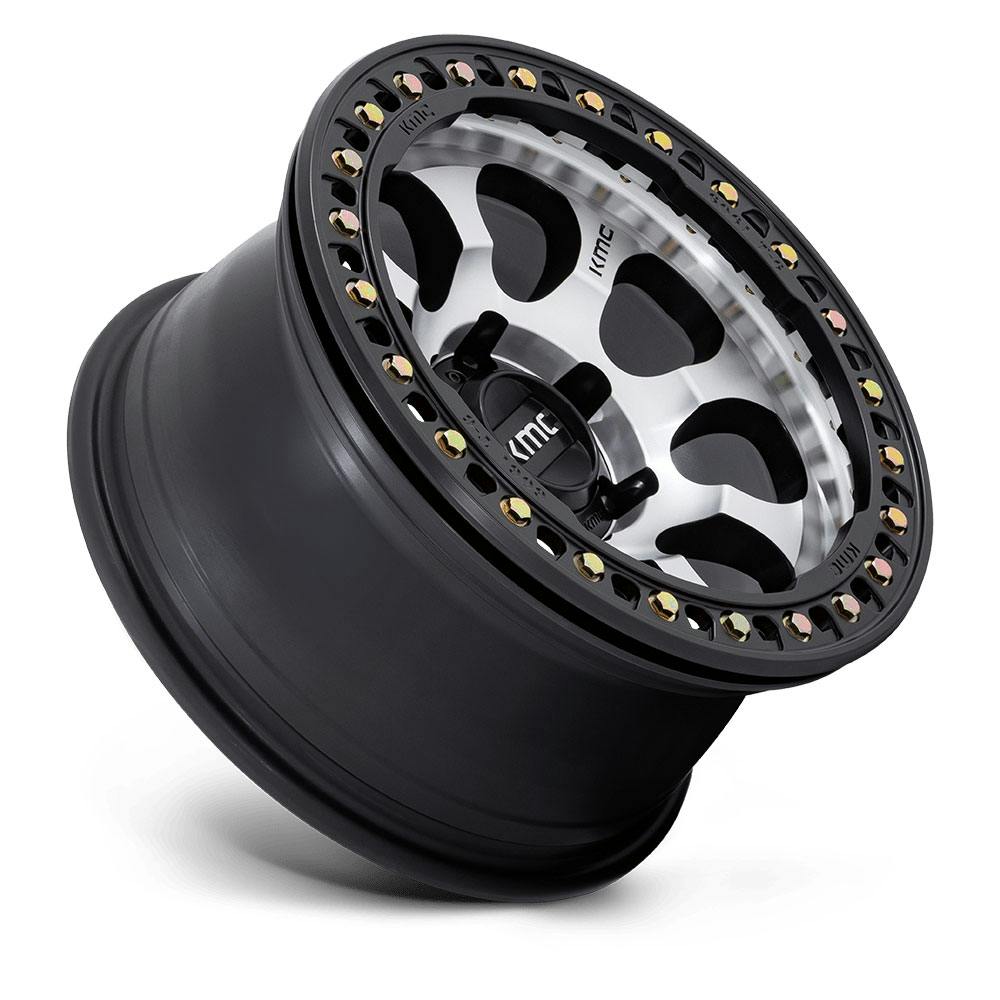 KMC KM237DB17905038N KM237 Riot Beadlock Wheel 17X9, Machined/Blk