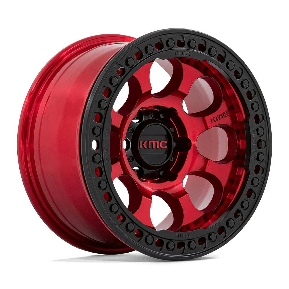 KMC KM237QB17856000 KM237 Riot Beadlock Wheel, 17X8.5, Candy Red