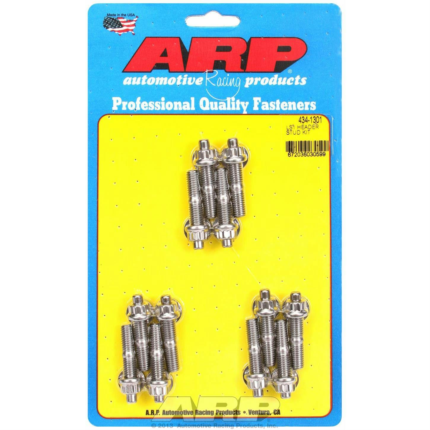 ARP 434-1301 Header Stud Kit, Chevy LS Engine, Stainless 12-pt