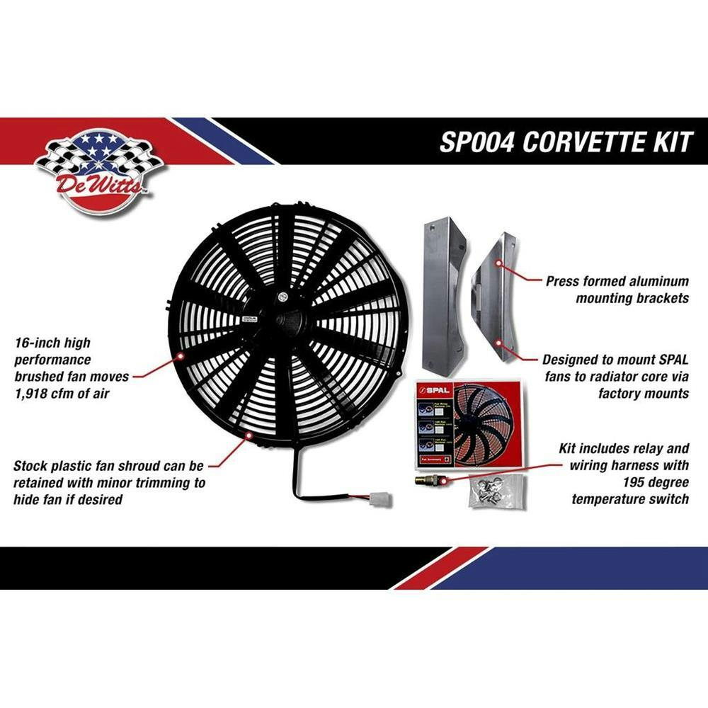 DeWitts® 32-SP004 Electric Fan Kit, 63-72 Corvette C2/C3