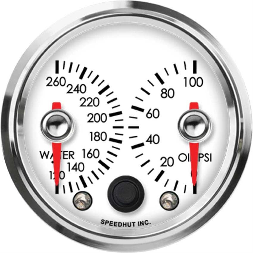 Speedhut R25-DG1-LEG 2-5/8" Dual Gauge, Water Temp/Oil Pressure
