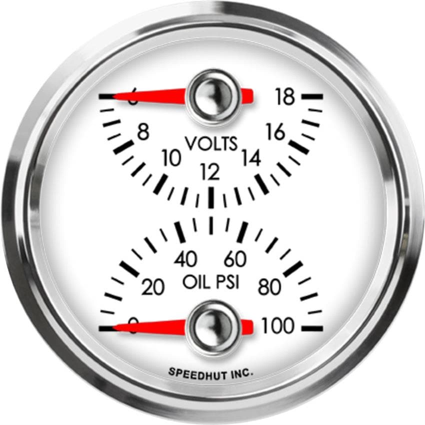 Speedhut L25-DG13-LEG 2-5/8" Dual Gauge, Water Temp/Oil Pressure