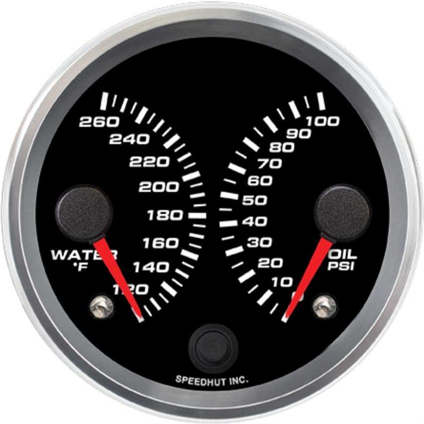 Speedhut R3-DG1-REV 3 3/8" Dual Gauge, Water Temp/Oil Pressure