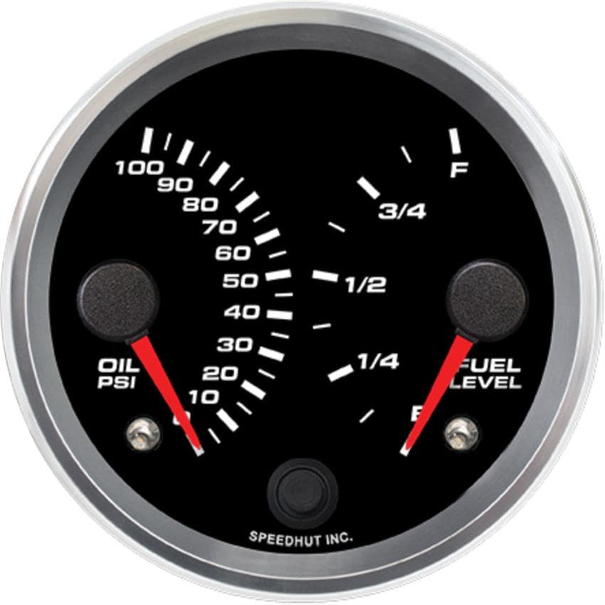 Speedhut R3-DG18-REV 3-3/8" Dual Gauge, Oil PSI/Fuel