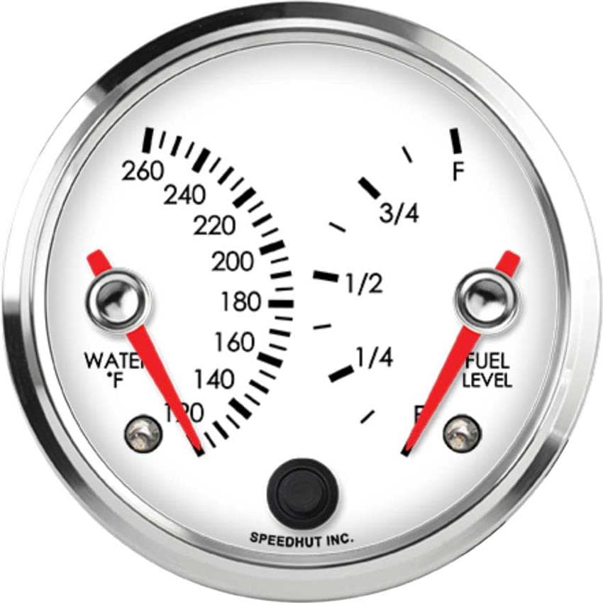 Speedhut R3-DG3-LEG 3-3/8" Dual Gauge, Water Temp/Fuel