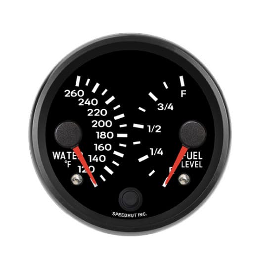 Speedhut R3-DG3-PCH 3-3/8" Dual Gauge, Water Temp/Fuel