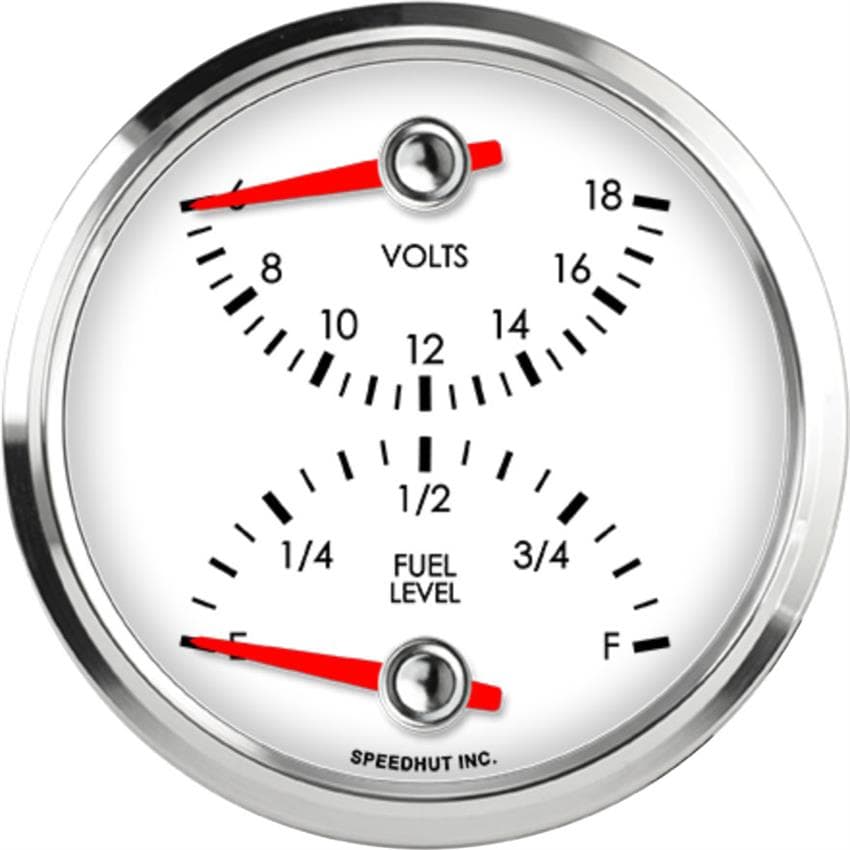 Speedhut L3-DG2-LEG 3-3/8" Dual Gauge, Volts / Fuel