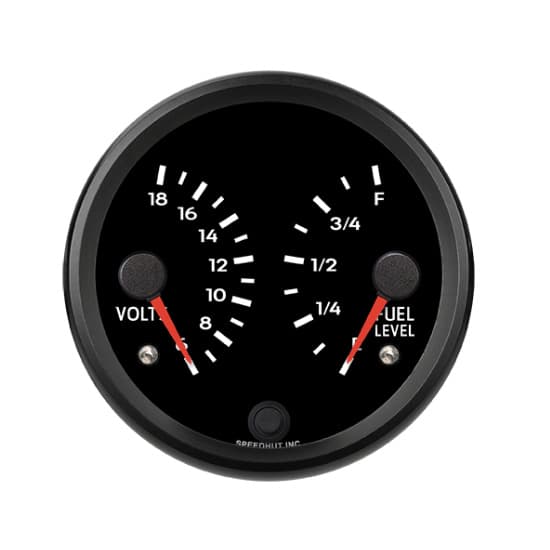 Speedhut R4-DG2-PCH 4" Dual Gauge, Volts / Fuel, Porsche