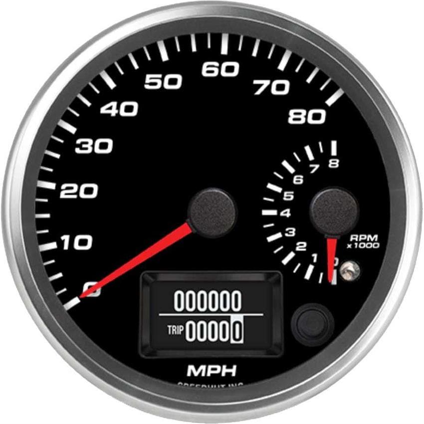 Speedhut R4-DS9-REV 4" Dual Gauge, 80 mph Speedo/8K Tach
