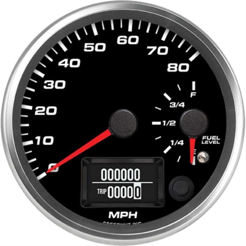 Speedhut R4-DS10-REV 4" Dual Gauge, 80 mph Speedo/Fuel