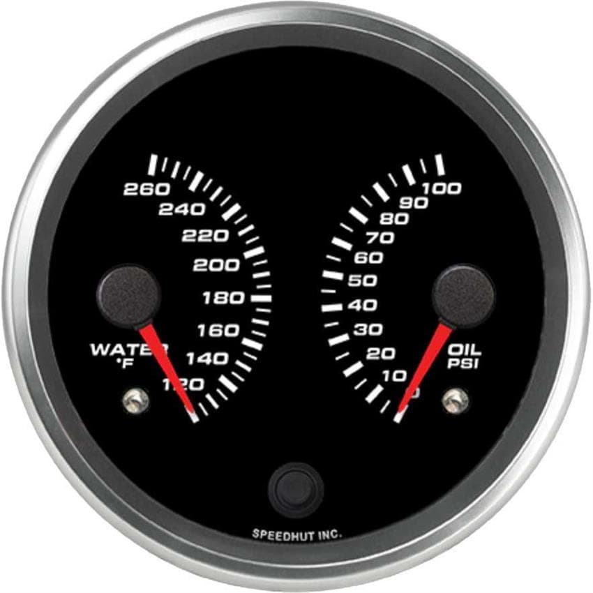 Speedhut R45-DG1-REV 4-1/2" Dual Gauge, Water Temp/Oil Pressure