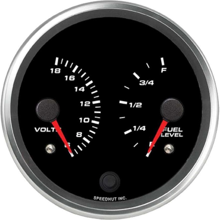 Speedhut R45-DG2-REV 4-1/2" Dual Gauge, Volts/Fuel
