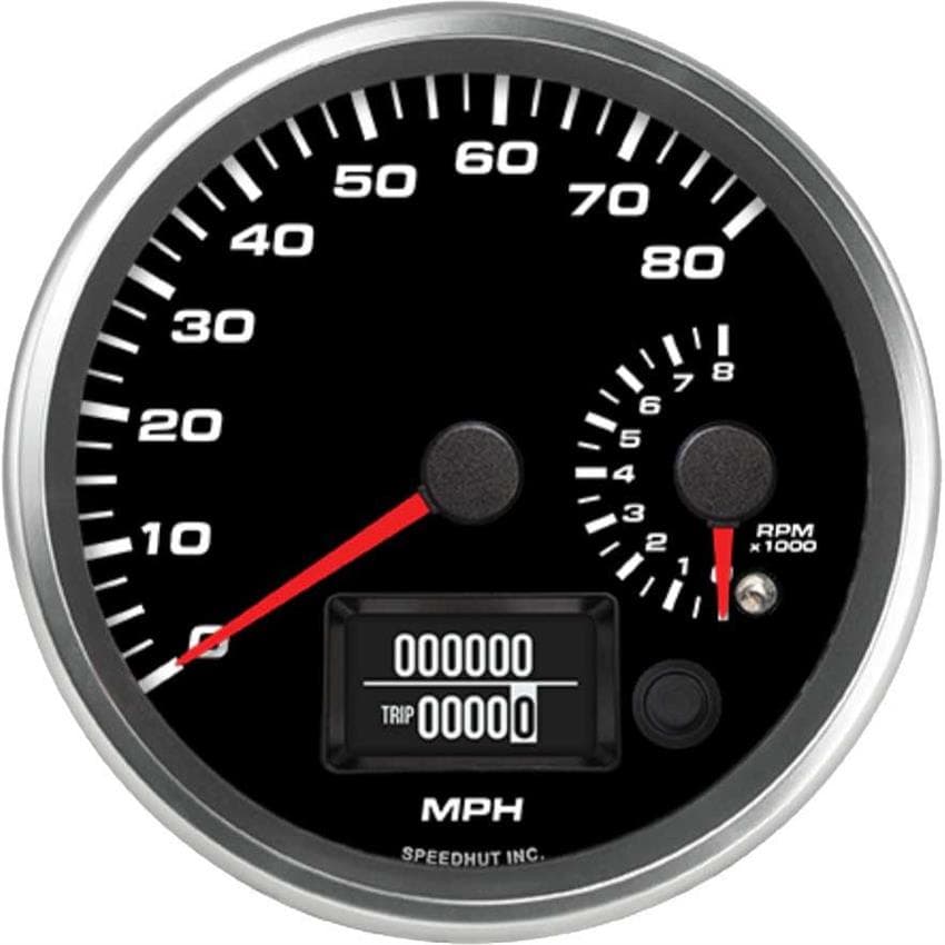 Speedhut R45-DS9-REV 4-1/2" Dual Gauge, 80 mph Speedo/8K Tach