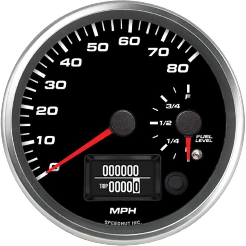 Speedhut R45-DS10-REV 4-1/2" Dual Gauge, 80 mph Speedo/Fuel