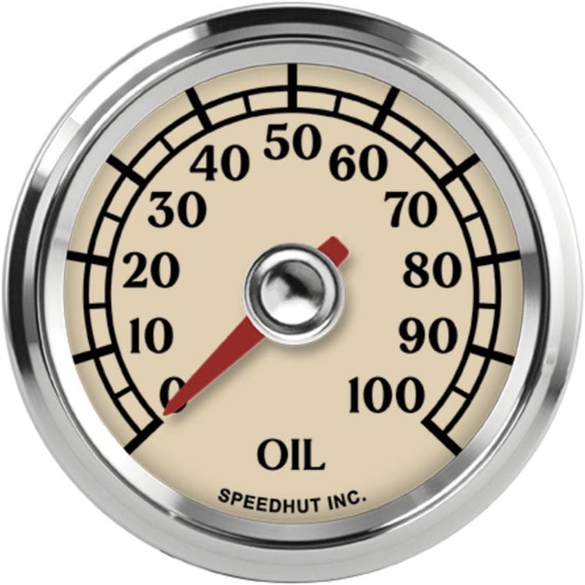 Speedhut L2-OP3-ATQ 2-1/16" Oil Pressure Gauge 0-100 PSI, Antique