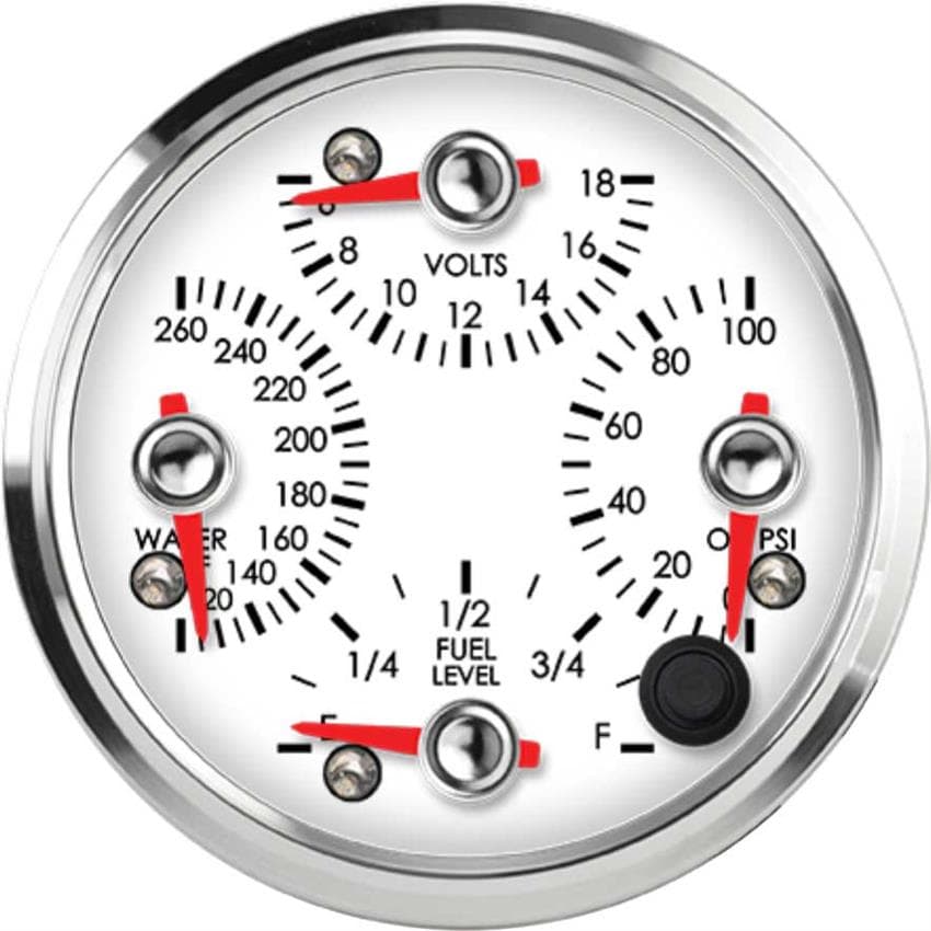 Speedhut R3-QG2-LEG 3-3/8" Quad Gauge, Water, Volts, Oil, Fuel