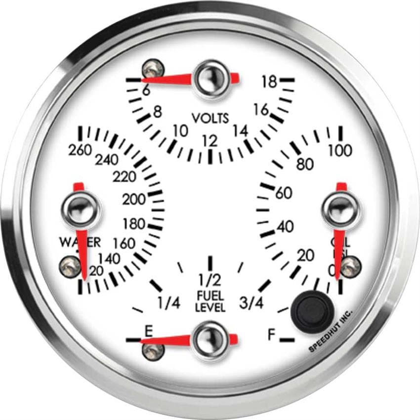 Speedhut R4-QG2-LEG 4" Quad Gauge, Water, Volts, Oil, Fuel