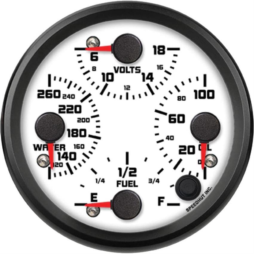 Speedhut R4-QG2-SXL 4" Quad Gauge, Water/Volts/Oil/Fuel