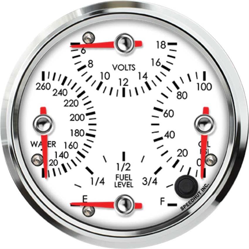 Speedhut R45-QG2-LEG 4-1/2" Quad Gauge, Water , Volts, Oil, Fuel