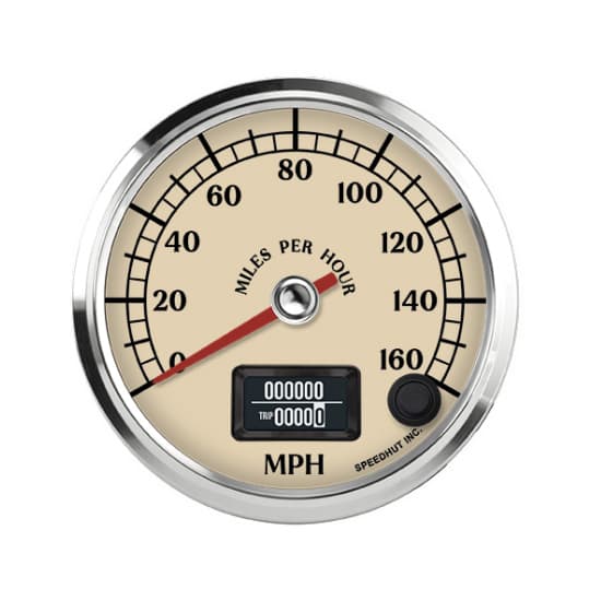 Speedhut R3-S3-ATQ 3-3/8" GPS Speedometer, 160 mph Antique Series