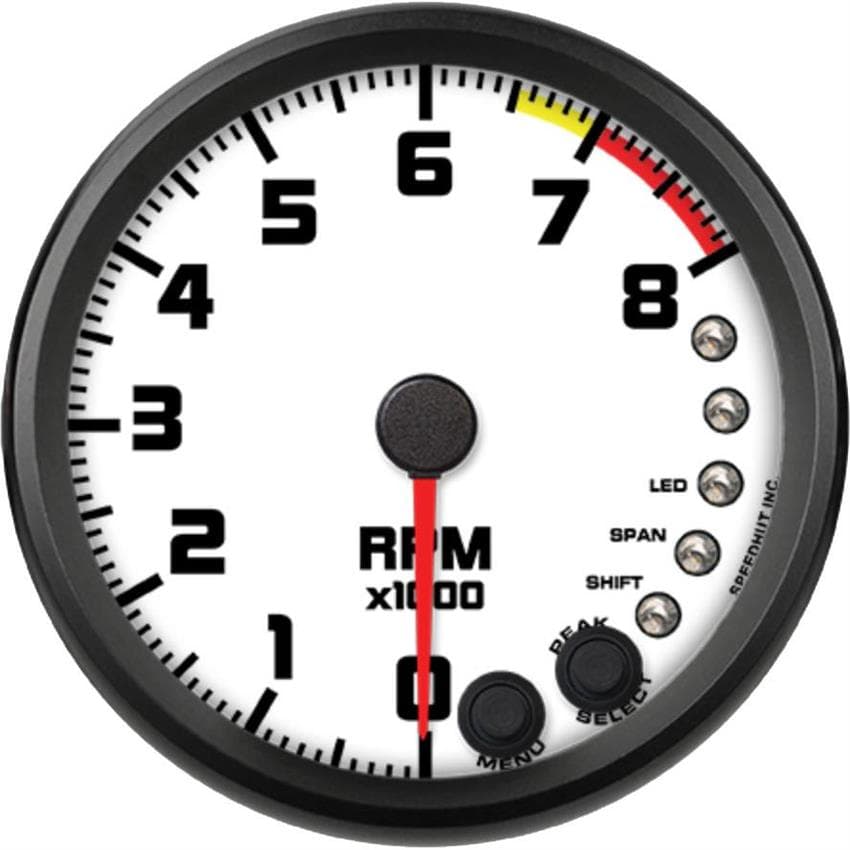 Speedhut R4-TC3-SXL 4" Shift Light Tachometer, 0-8,000 RPM