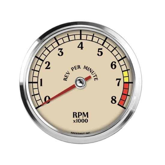 Speedhut L4-TC3-ATQ 4" Shift Light Tachometer, 0-8,000 RPM