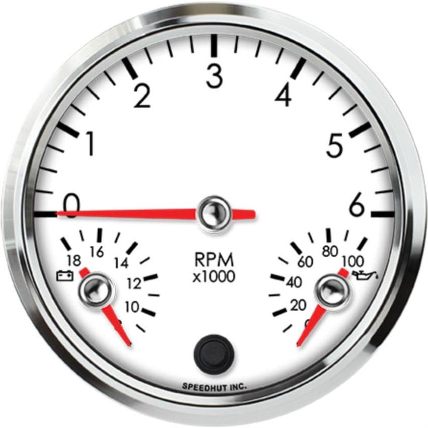 Speedhut L45-TG007-LEG 4.5" Triple Gauge 6K Tachometer/Volt/Oil