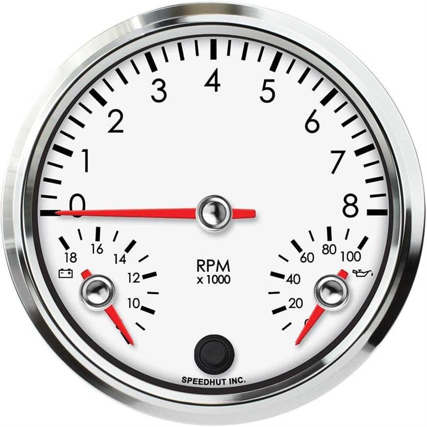 Speedhut L45-TG002-LEG 4.5" Triple Gauge 8K Tachometer/Volt/Oil