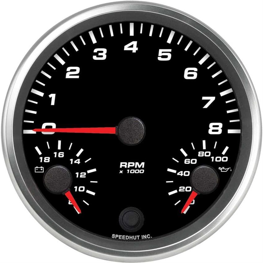 Speedhut L45-TG002-REV 4.5" Triple Gauge 8K Tachometer/Volt/Oil