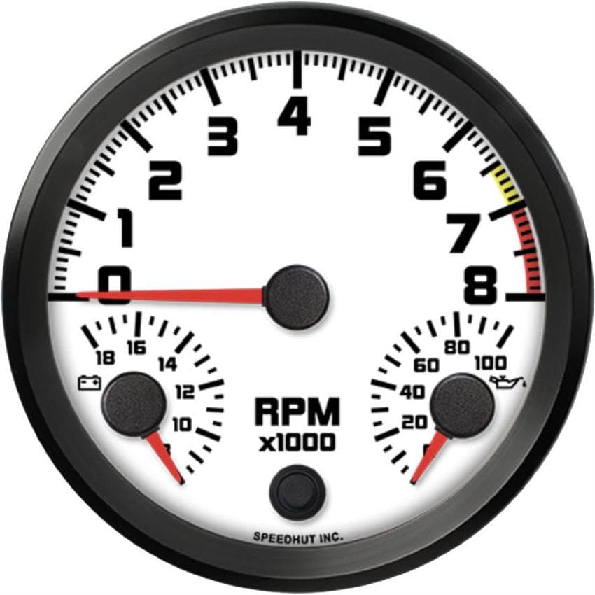 Speedhut L45-TG002-SXL 4-1/2" Triple Gauge, 8K Tach/Volts/Oil