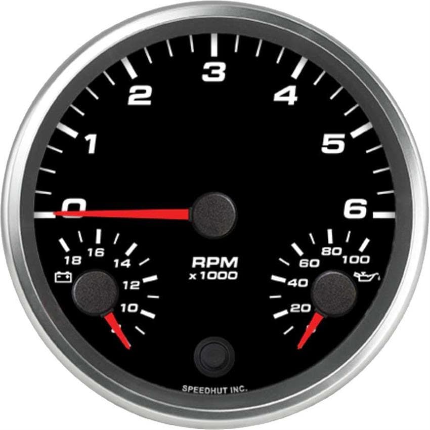 Speedhut L45-TG007-REV 4.5" Triple Gauge 6K Tachometer/Volt/Oil