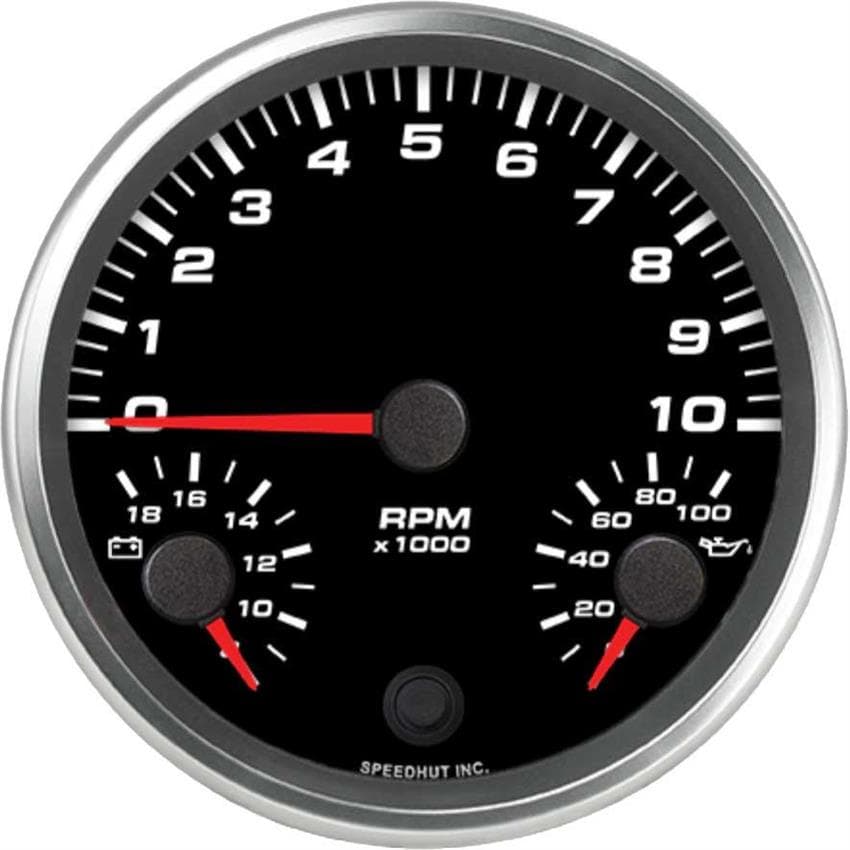 Speedhut L45-TG008-REV 4.5" Triple Gauge 10K Tachometer/Volt/Oil