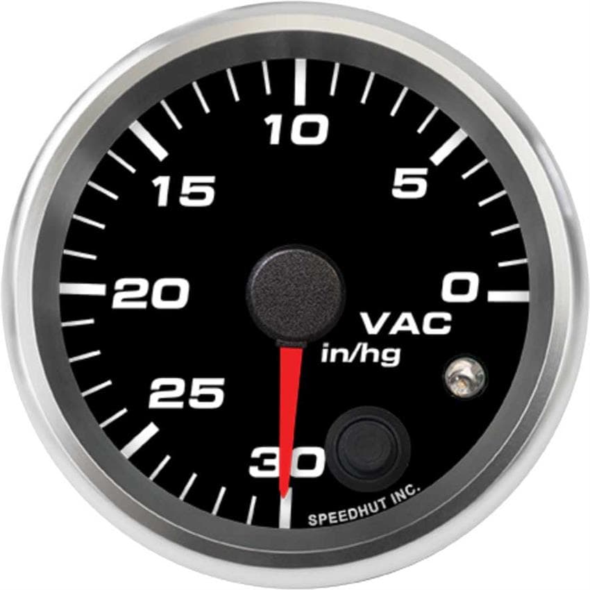 Speedhut R25-VC1-REV 2-5/8" Vacuum Gauge 30-0in/hg w/Warning