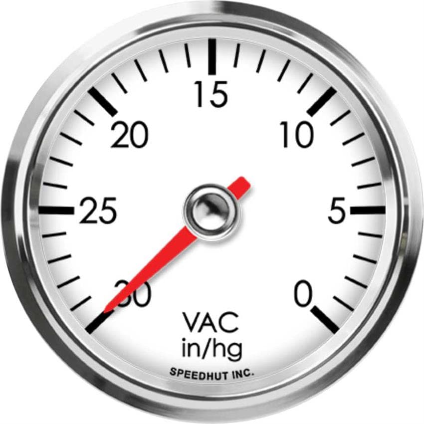 Speedhut L25-VC1-LEG 2-5/8" Vacuum Gauge 30-0in/hg