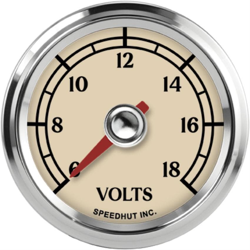 Speedhut L2-V1-ATQ 2-1/16" Voltmeter, 6-18V w/Warning