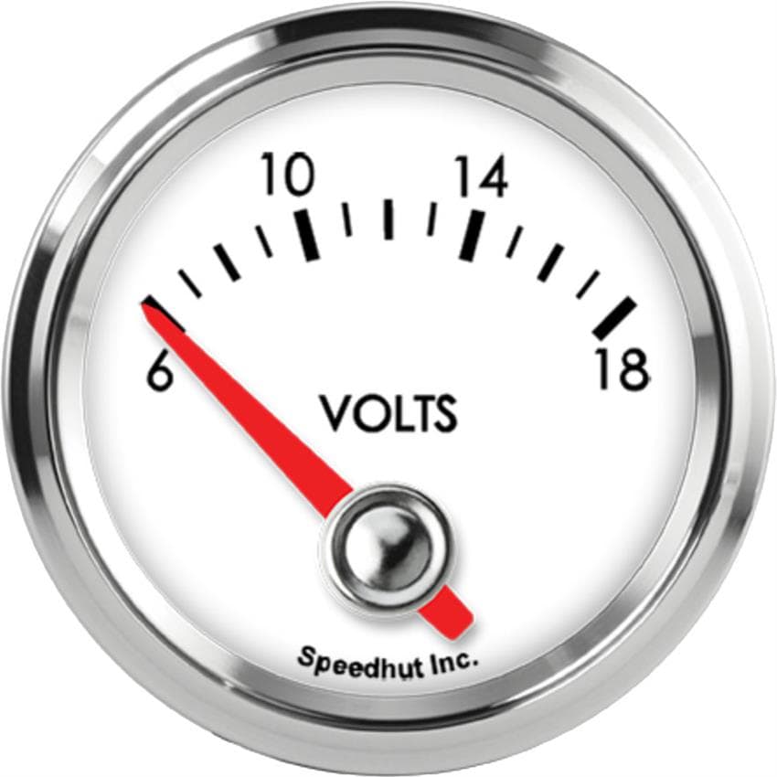 Speedhut L2-V2-LEG 2-1/16" Volt Gauge 6-18V 90 Degree Sweep