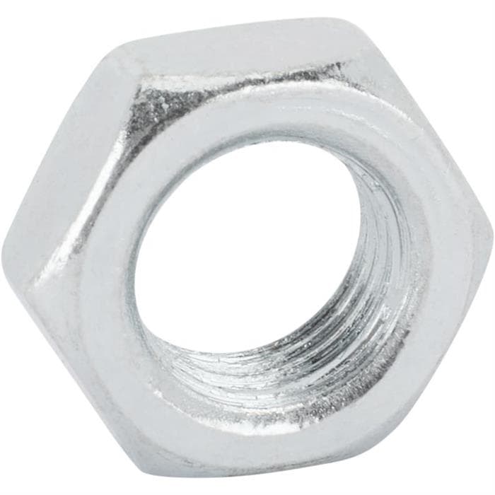 Steel Jam Nut, 3/8 Inch-24 Fine Thread, Zinc Coated, RH