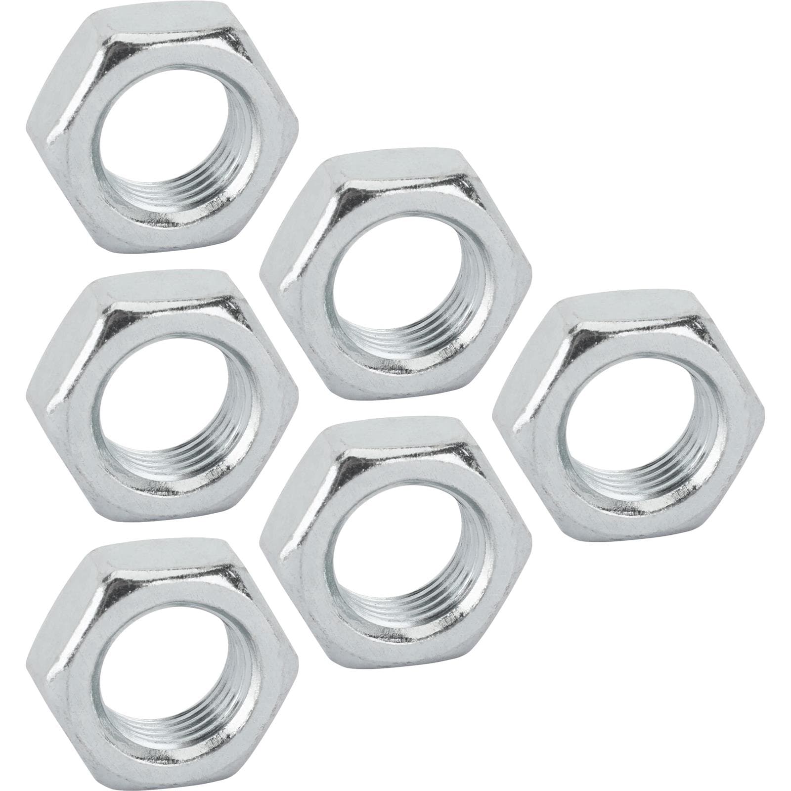 Steel Jam Nuts, 1/2 Inch-20 NF Fine Thread, Pack/6