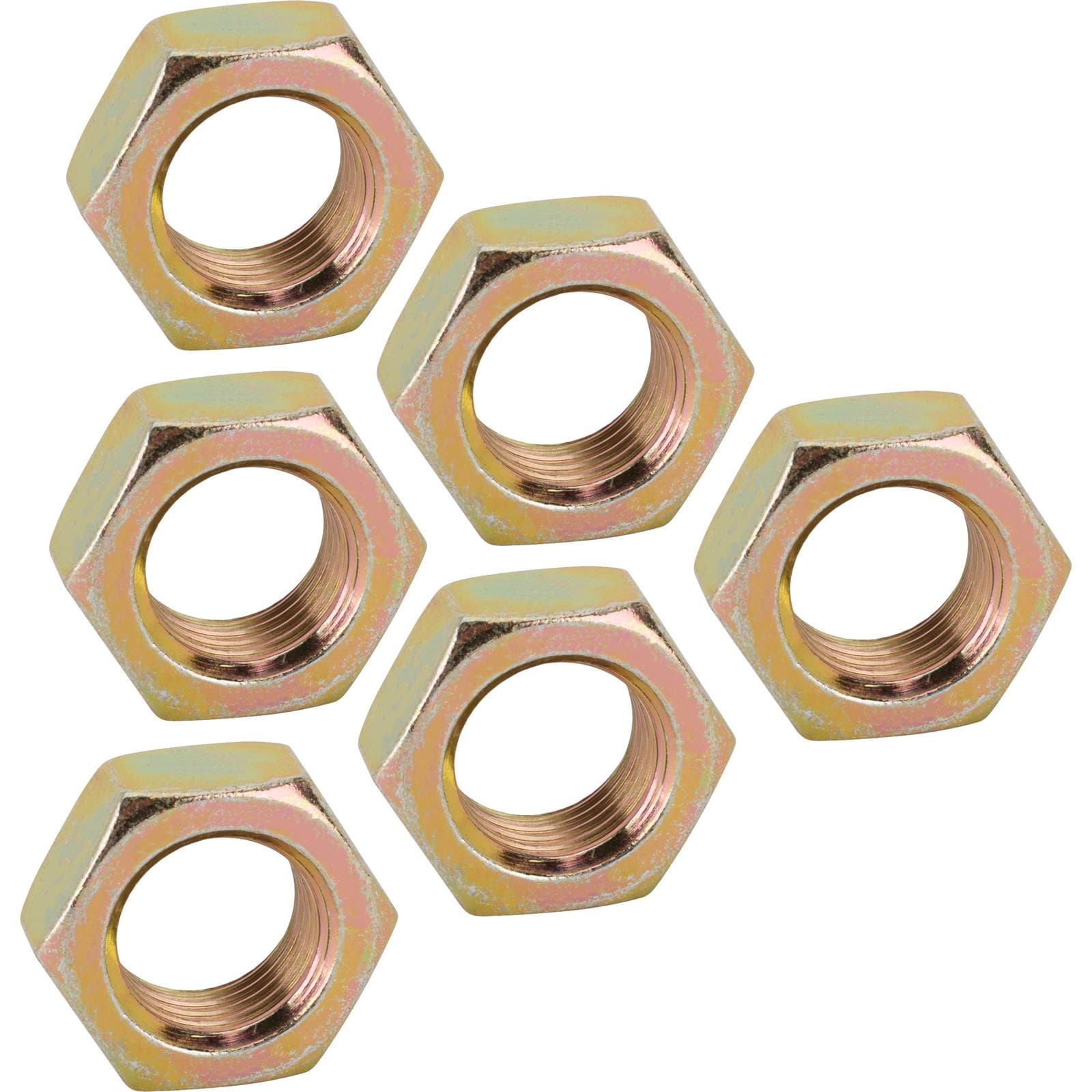 Steel Jam Nuts, 1/2 Inch-20 NF Fine Thread, Pack/6