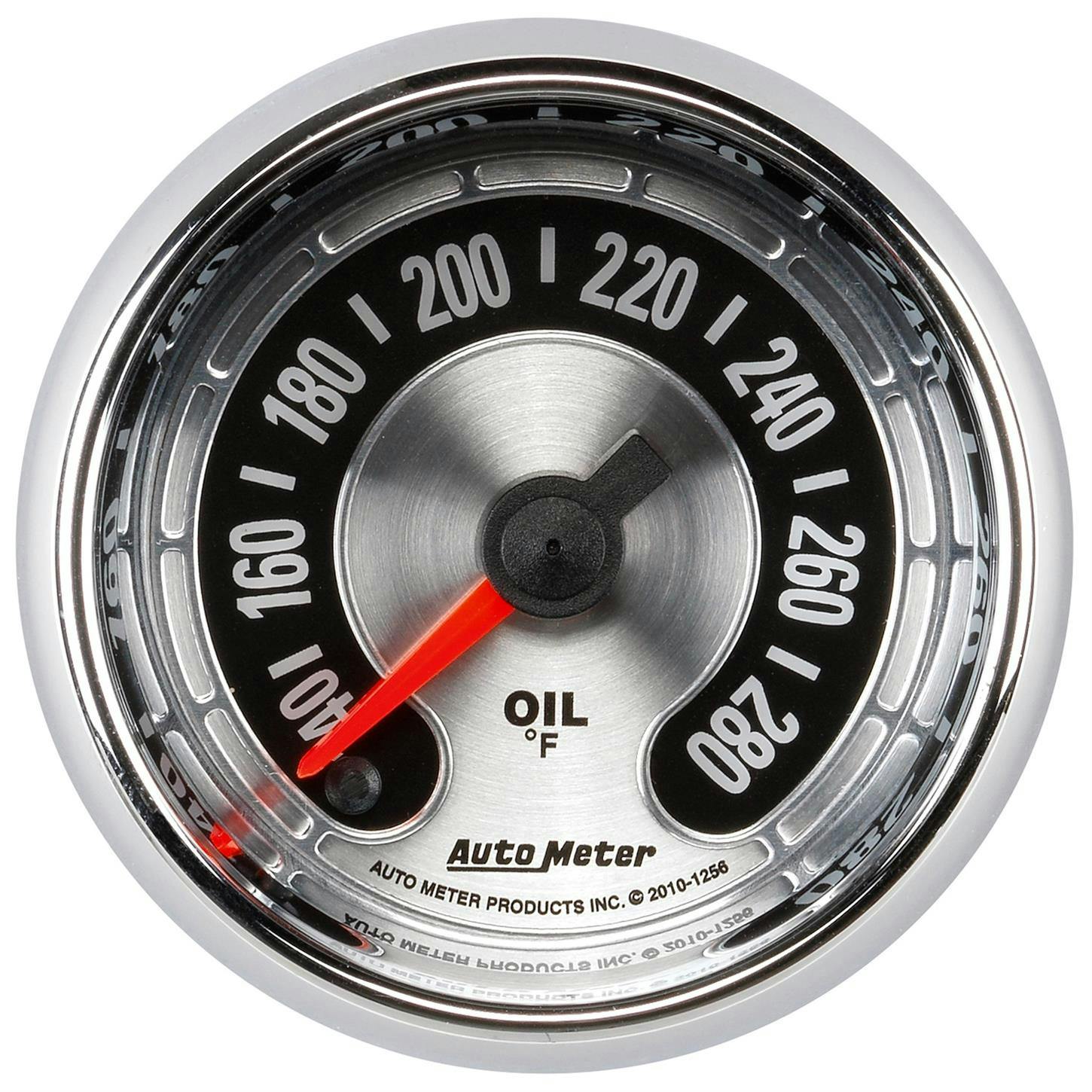 AutoMeter 1256 Oil Temp Gauge, 2 1/16 Inch, 280 Degrees F, AM
